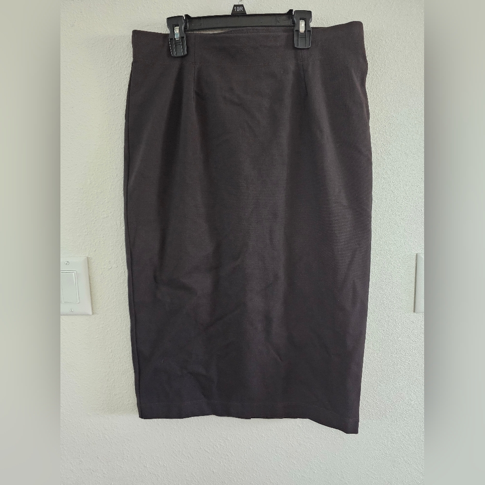 Eileen Fisher Black Pencil Skirt Size Med Viscose/Nylon